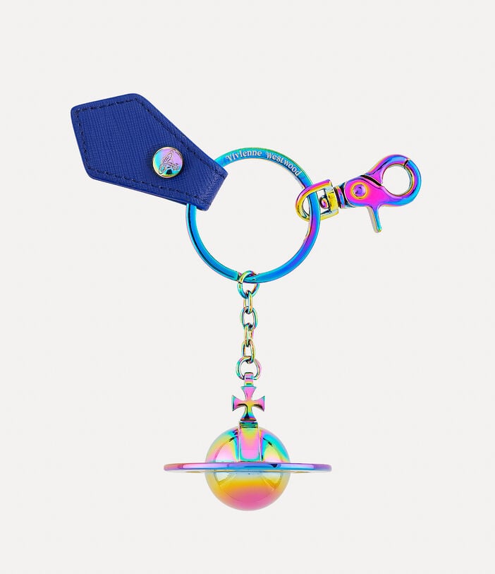 Vivienne Westwood SAFFIANO 3D ORB IRIDESCENT KEYRING